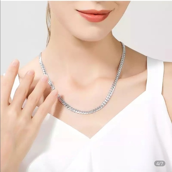 925 Sterling Silver 20 inch 6mm chain necklace - Picture 6 of 7